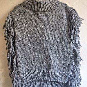 BK Binge Knitting Women's Poncho-Kap Grey color On